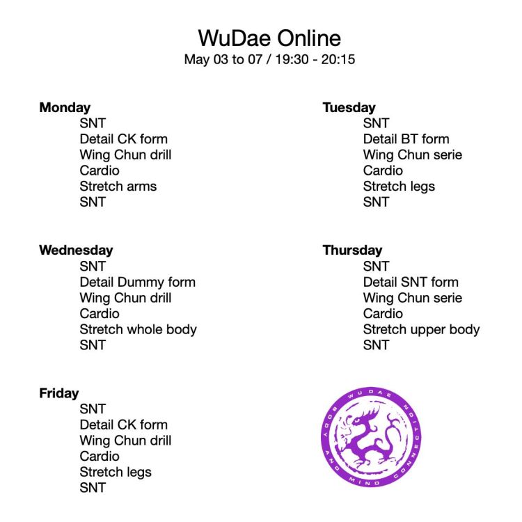Online timetable week 18!
